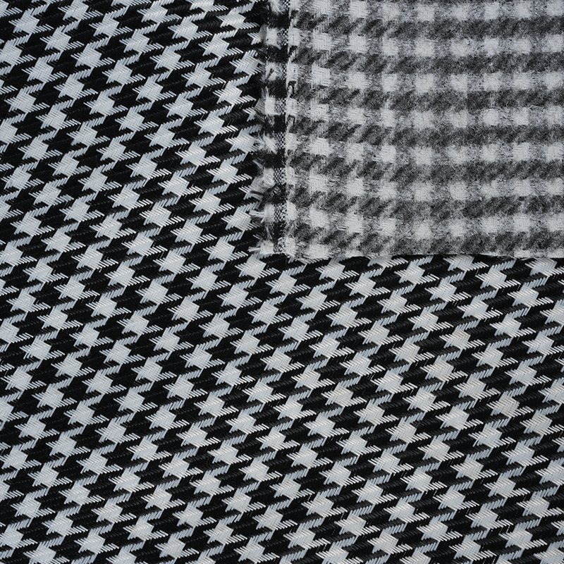 Houndstooth plädad polyester linnetyg
